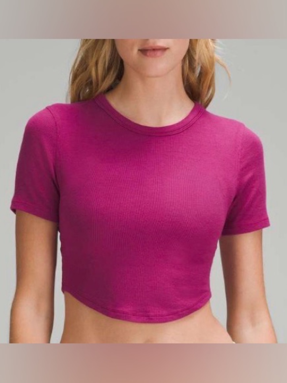 Lululemon Hold Tight Cropped T-Shirt Magenta